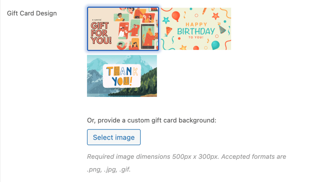 Gift card design