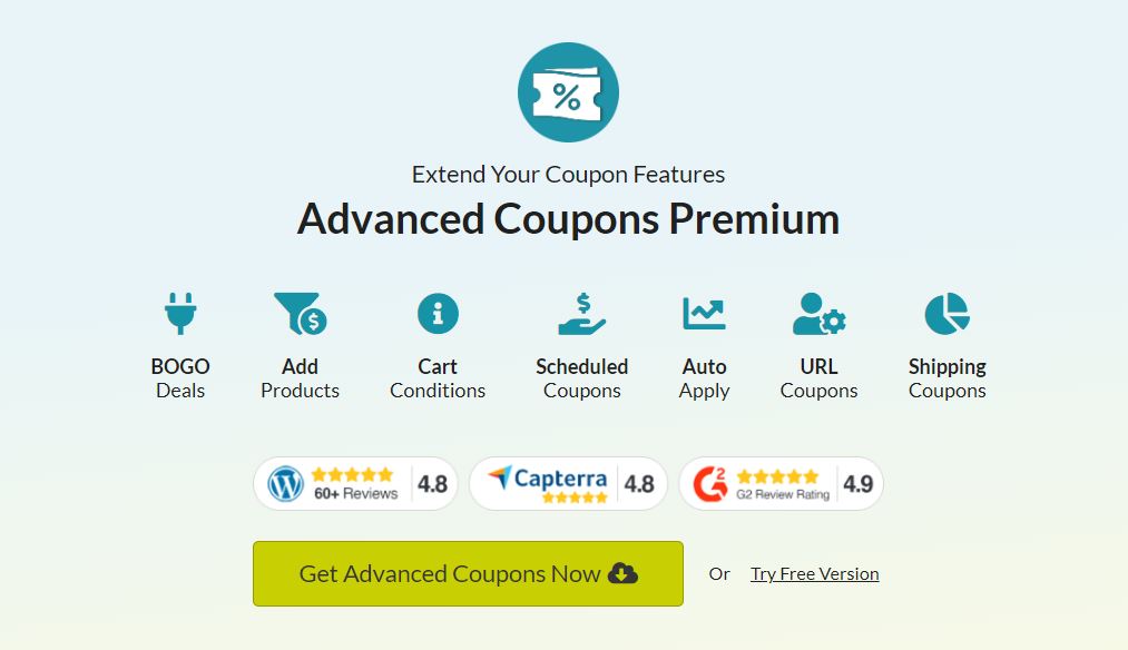 The Advanced Coupons premium plugin.