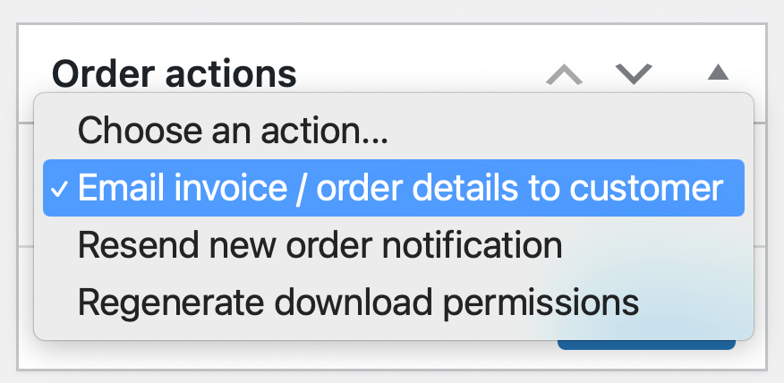 WooCommerce order actions