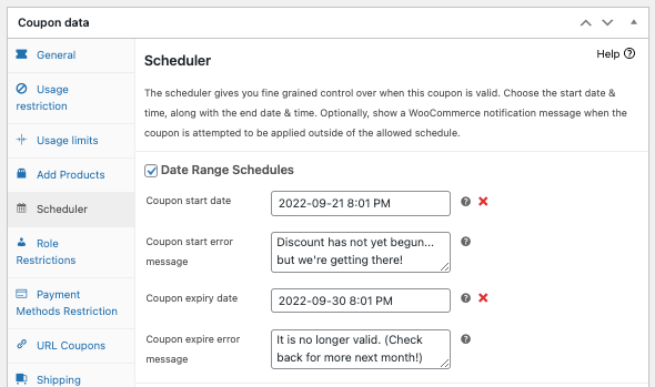 Date Range Scheduler