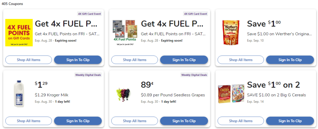 Kroger digital coupons