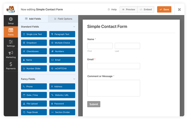 e-posta gönder form oluşturucu eklentisi: wpforms