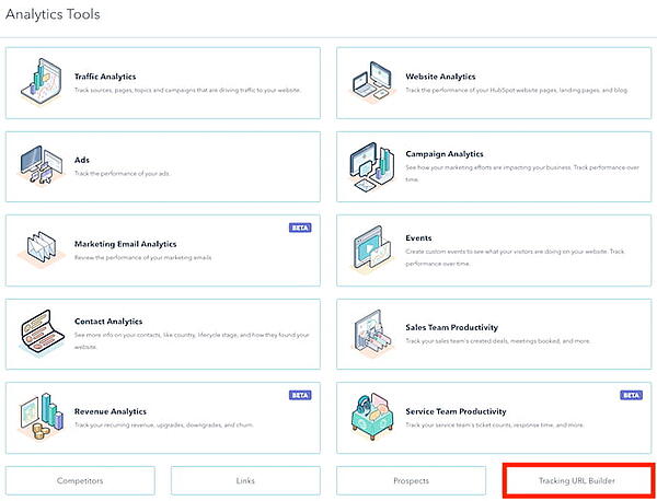 如何在 HubSpot 中构建 UTM 代码：打开跟踪 url 构建器