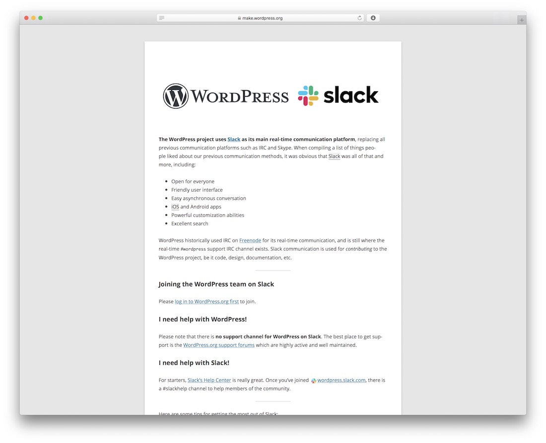 wordpress slack