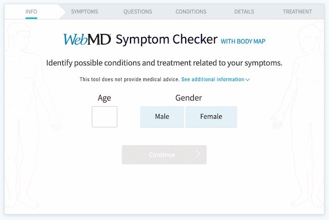 Exemple de formulare web: WebMD