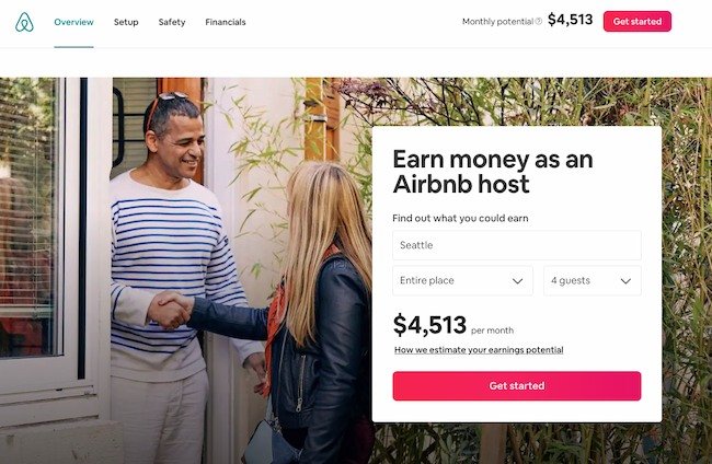 Exemple de formulare web: Airbnb