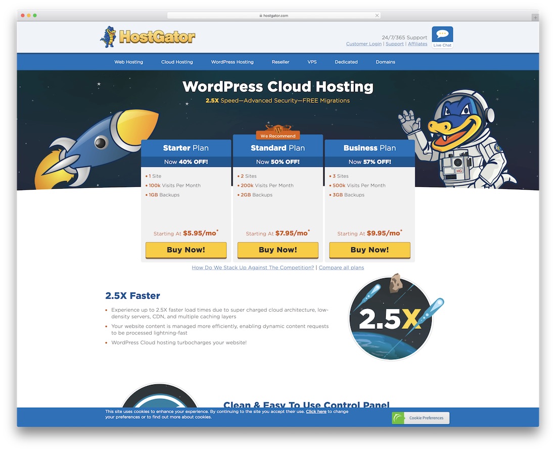 用于 wordpress 的 hostgator 廉价托管