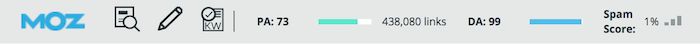 Moz'un SEO Chrome uzantı aracı.