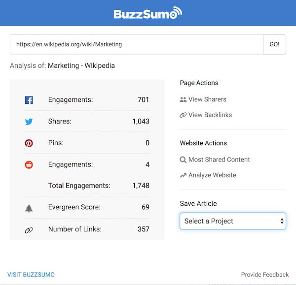 Buzzsumo'nun SEO Chrome uzantı aracı.