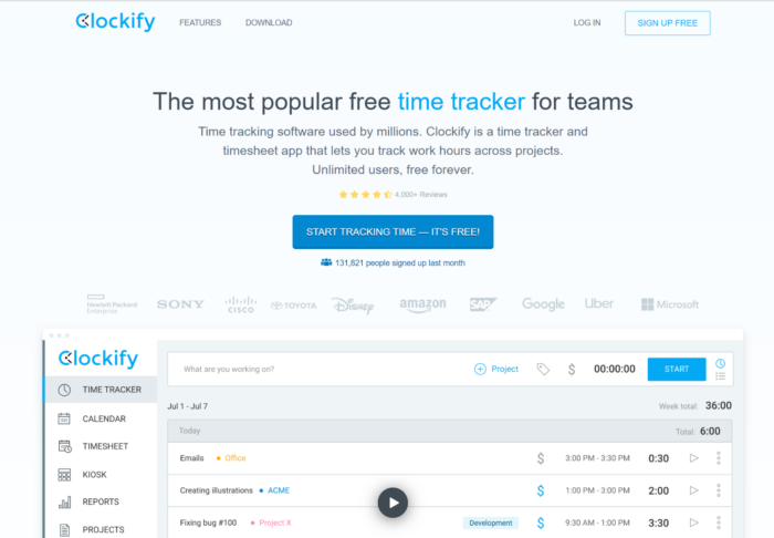 Clockify est un excellent logiciel de suivi du temps pour les fonctionnalités de création de rapports.