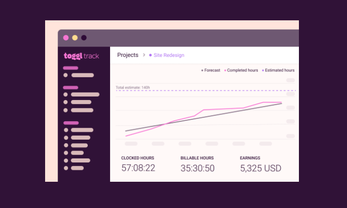 Toggle Track, un logiciel de suivi du temps, dispose d'une fonction de rapport qui aide les gens à voir comment le travail progresse et son impact sur les revenus.