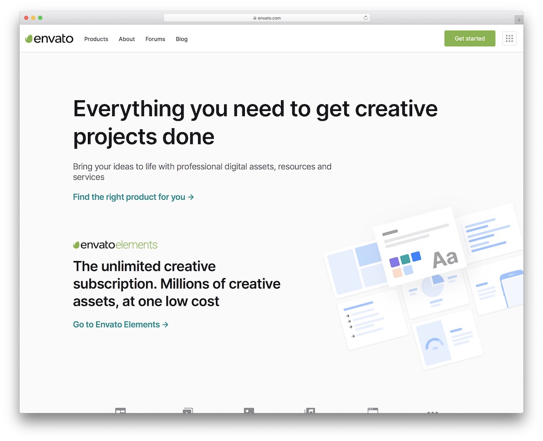 envato sell site de inspirație pentru web design