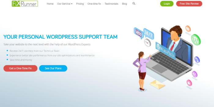 Bir WordPress yönetim hizmeti düşünürken teknik destek için FixRunner kullanın.