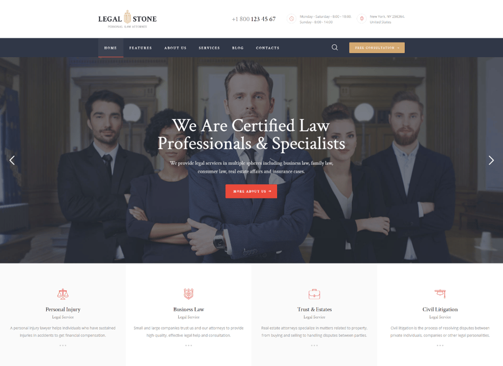 Legal Stone - Avukatlar ve Avukatlar WordPress Teması