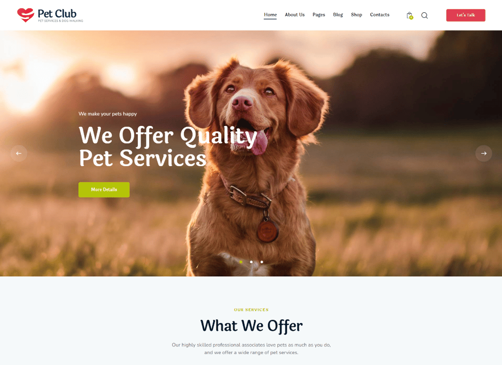 Pets Club - Pet Shop ve Veterinerlik Veterinerlik WordPress Teması