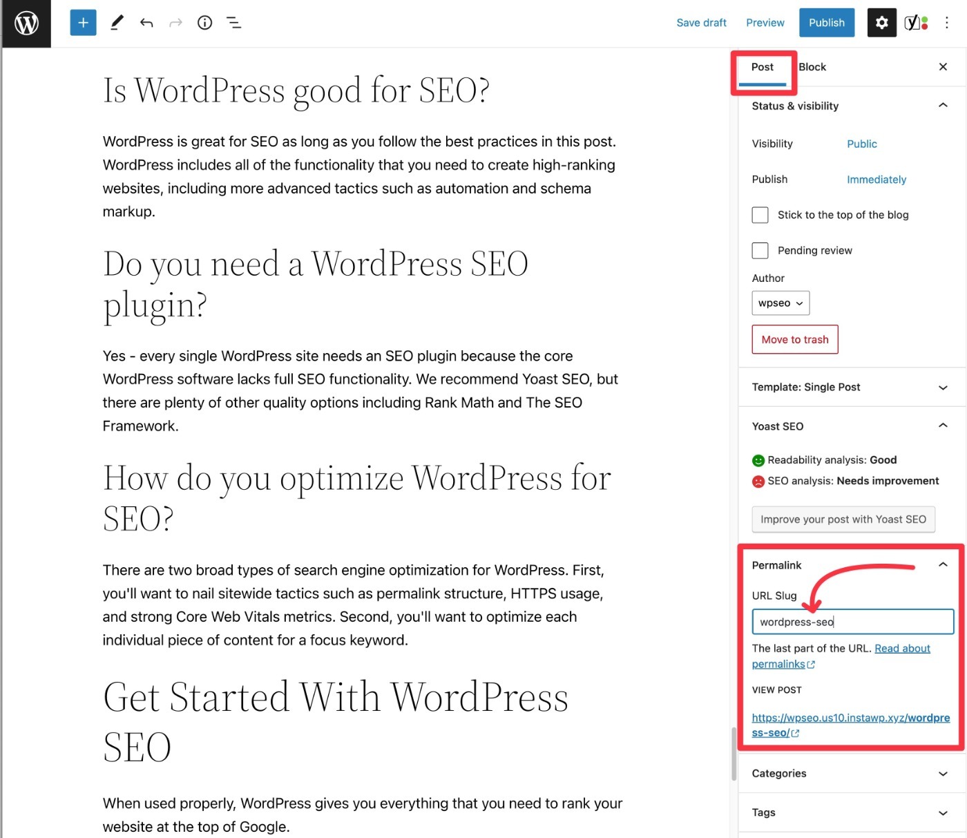 Optimizați URL-ul WordPress pentru SEO