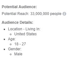 Özel hedef kitle hedeflemenizin çalışmamasının bir nedeni yalnızca Facebook'ta demografik tabanlı hedeflemeyi kullanmak olabilir.