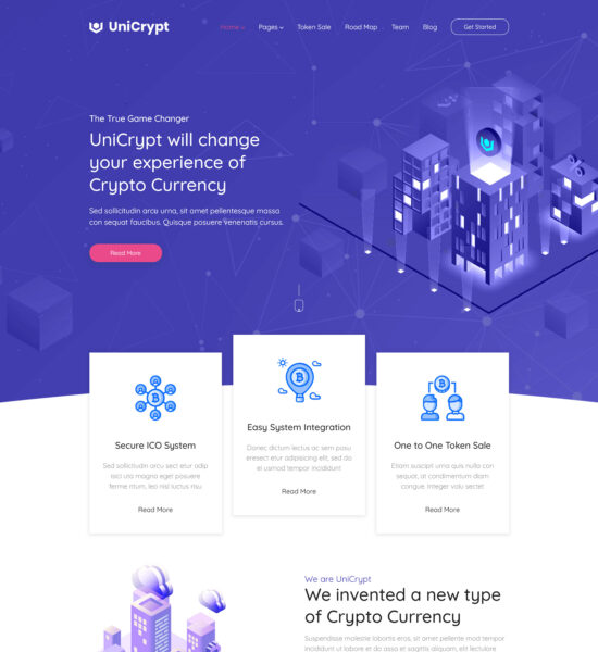 unicrypt cryptocurrency ico wordpress theme