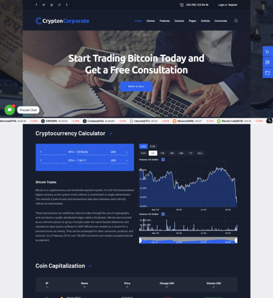 crypton cryptocurrency ico wordpress theme