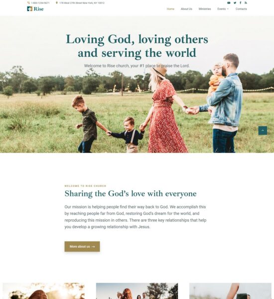 free rise church html templates