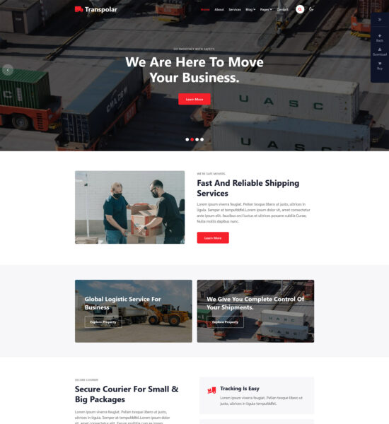 transpolar free transportation html template