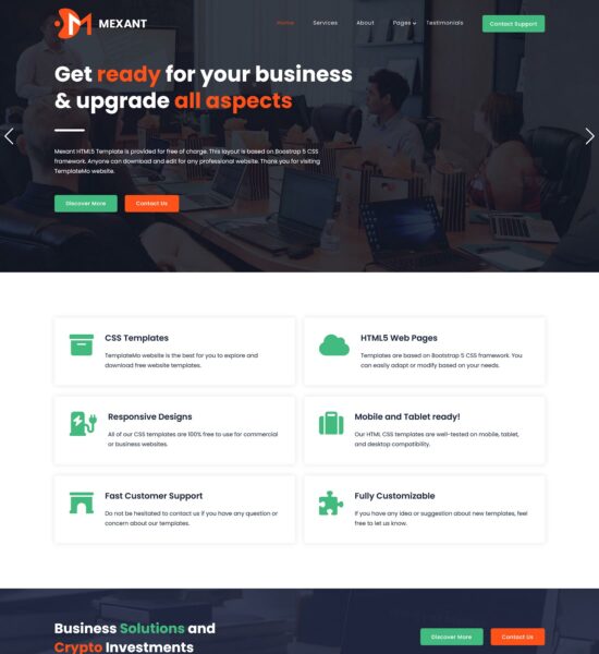 mexant free financial html css template