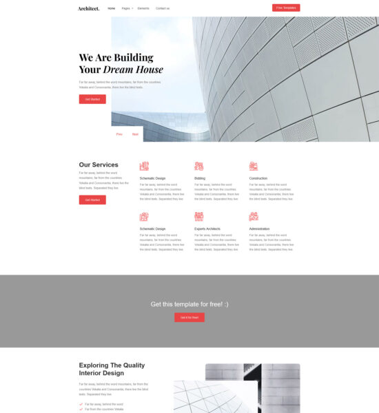 architect free html template