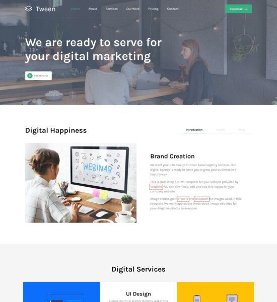 tween agency html template