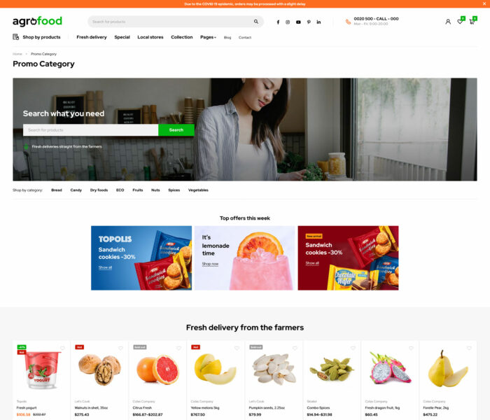 agrofood elementor woocommerce wordpress theme