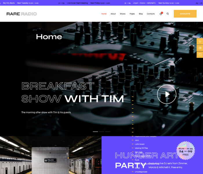 rare radio music radio station podcast wordpress theme