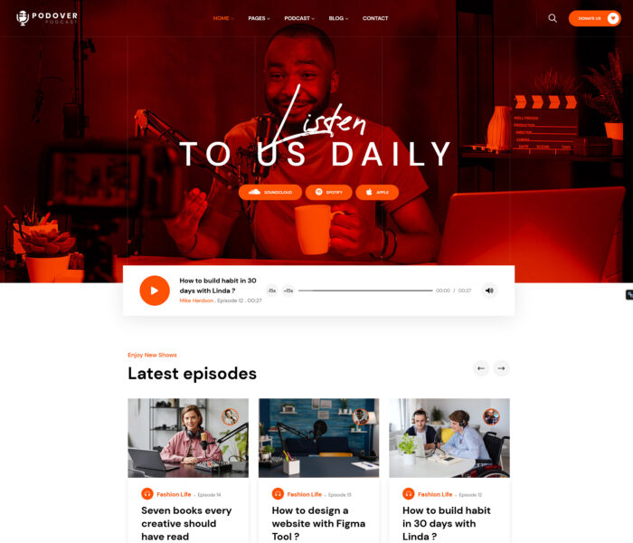 podover podcast wordpress theme