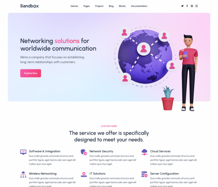 sandbox bootstrap template