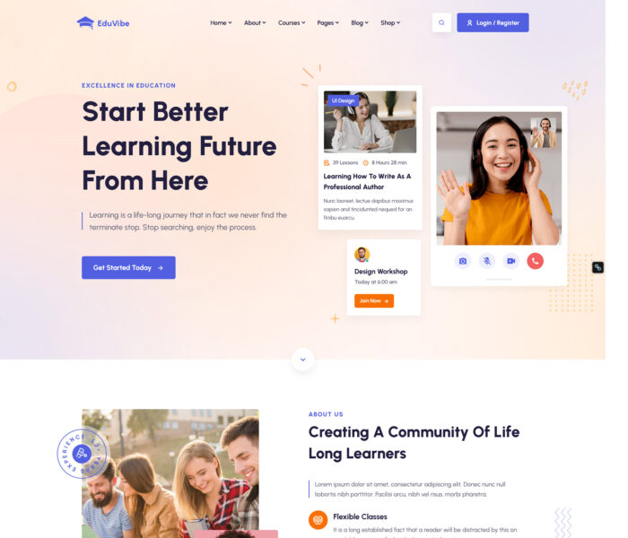 eduvibe education bootstrap theme