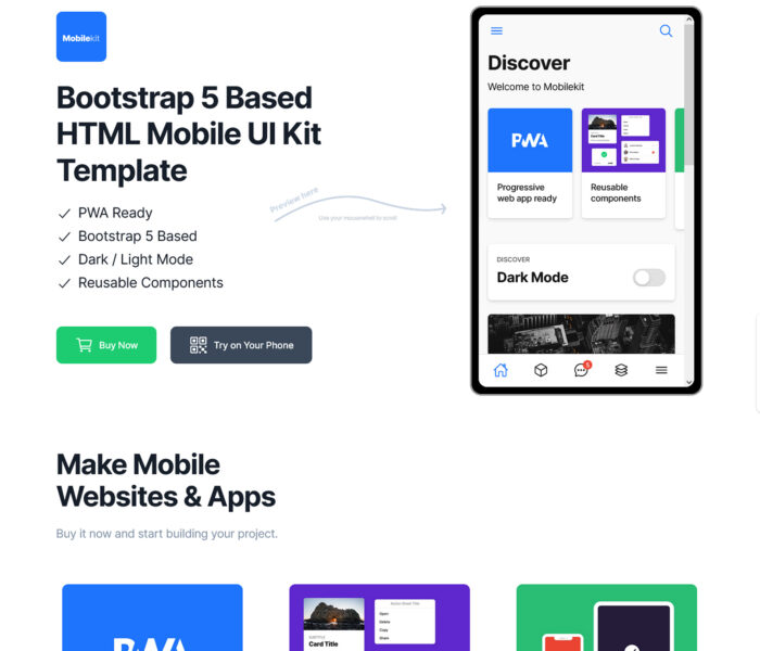 mobilekit bootstrap html template