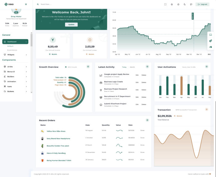 viho bootstrap react laravel admin