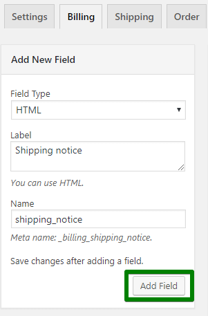 aggiungi un nuovo campo html nella pagina di pagamento di woocommerce
