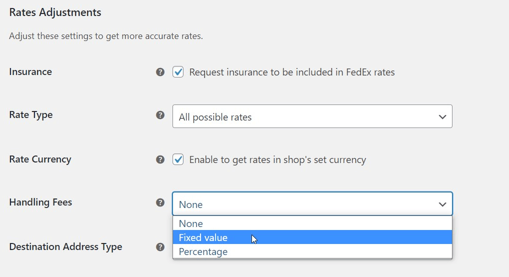 Commissioni di gestione FedEx WooCommerce
