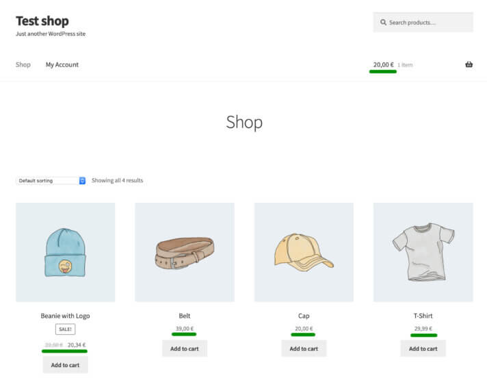 متجر WooCommerce بعملة اليورو