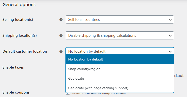 Domyślna lokalizacja klienta WooCommerce