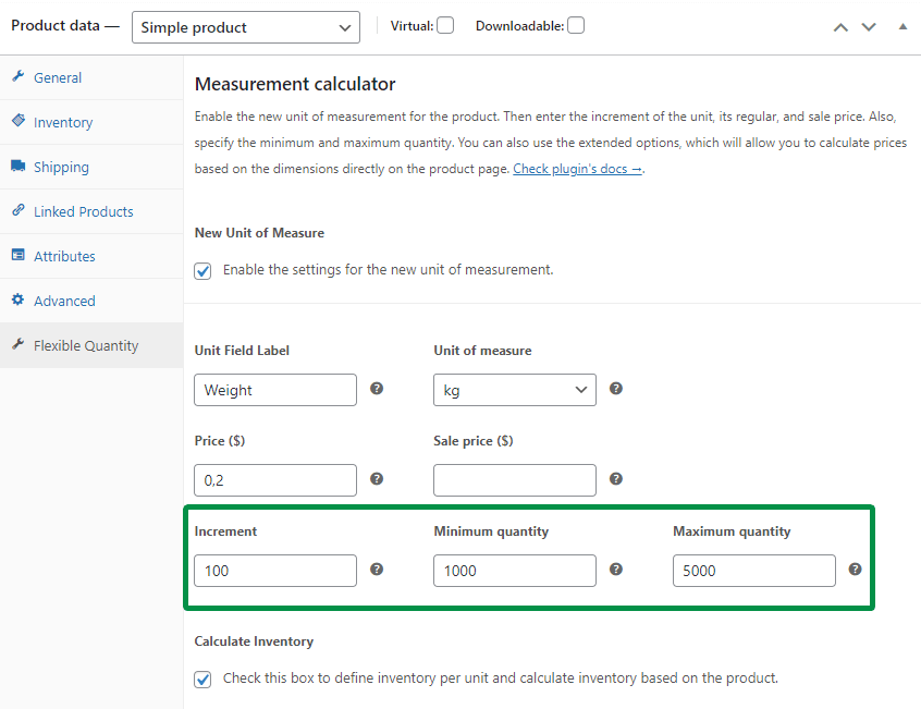 Elastyczna ilość - minimalna i maksymalna ilość produktu WooCommerce nowa jednostka miary