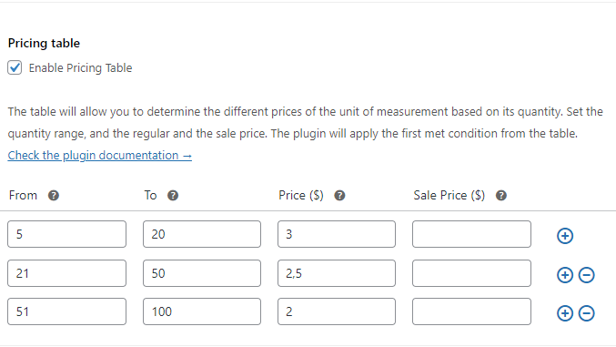 أسعار المنتجات الديناميكية على أساس الكمية - WooCommerce Price Calculator PRO