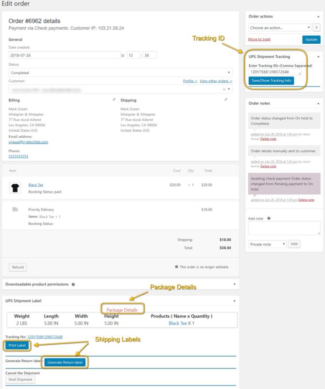 Halaman Pesanan setelah Otomatisasi Pengiriman WooCommerce