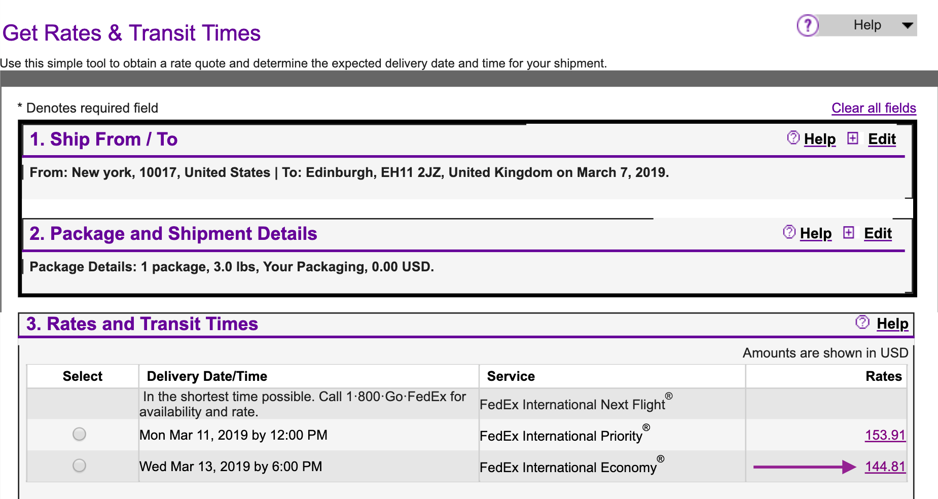 FedEx Internationaler Versand