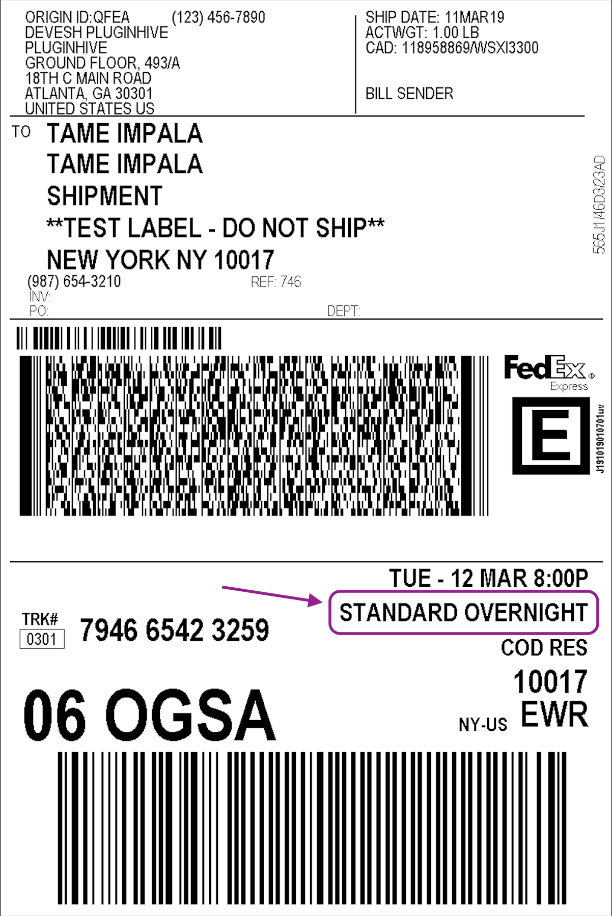 standard fedex na noc