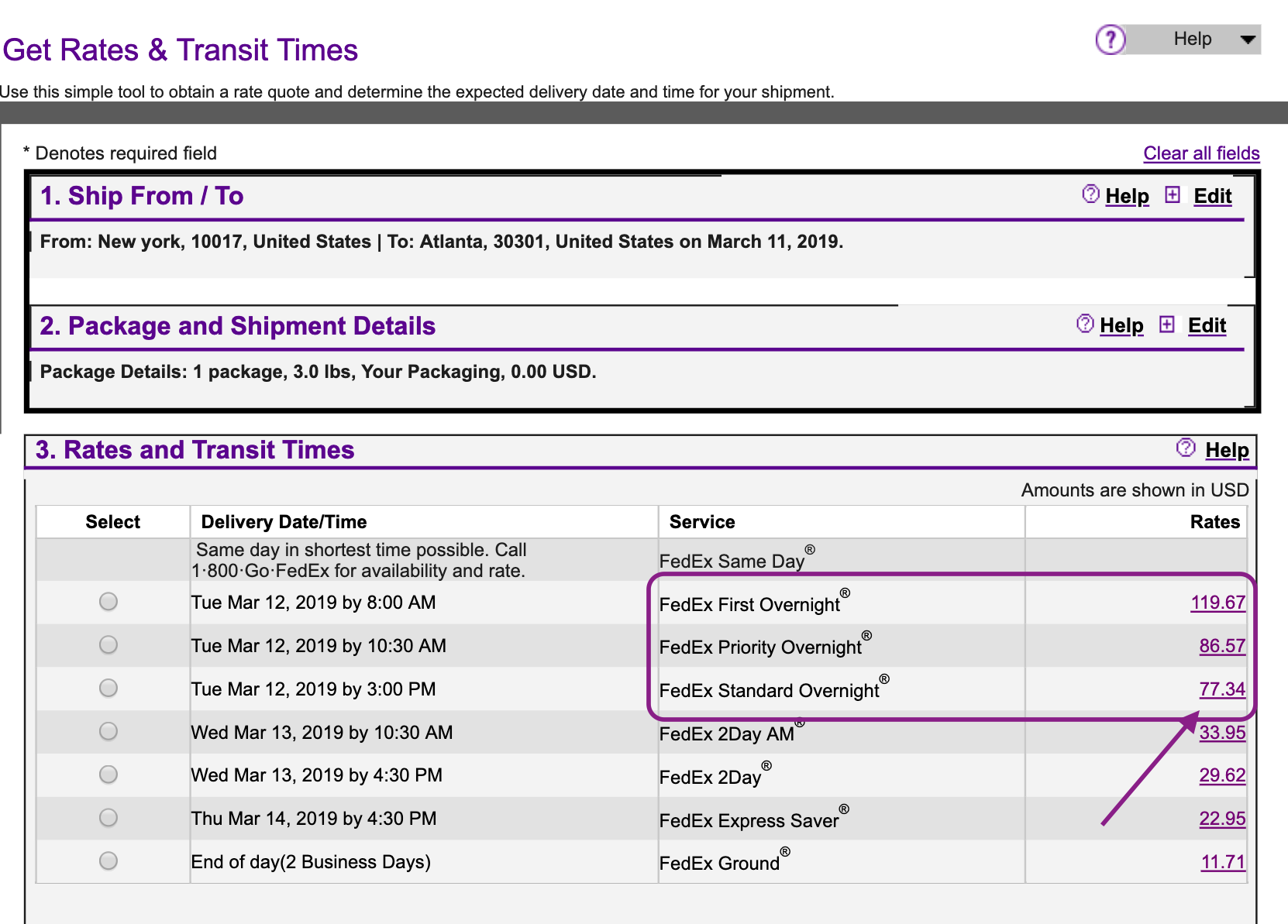 standar fedex semalam