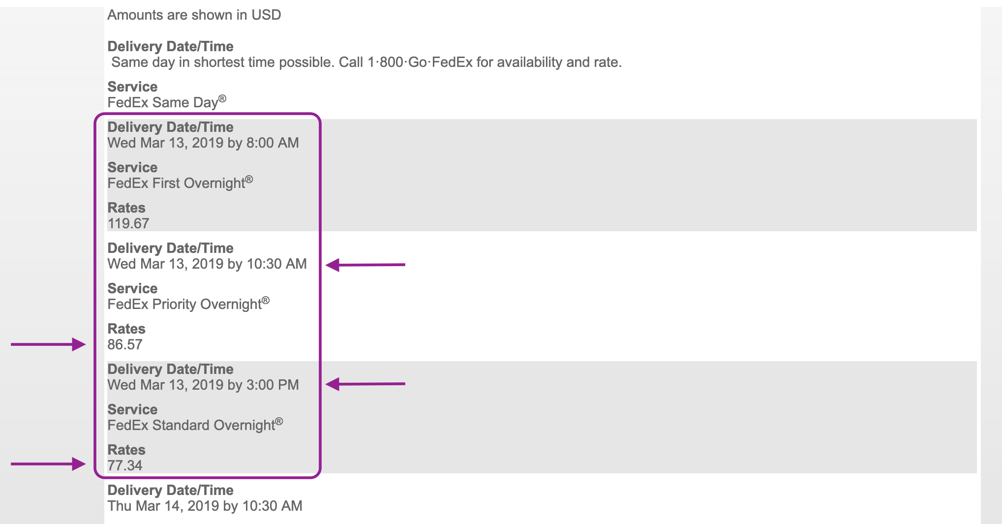 fedex durante la noche