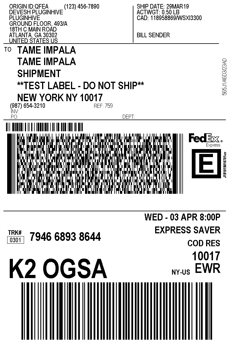 etykieta wysyłkowa fedex