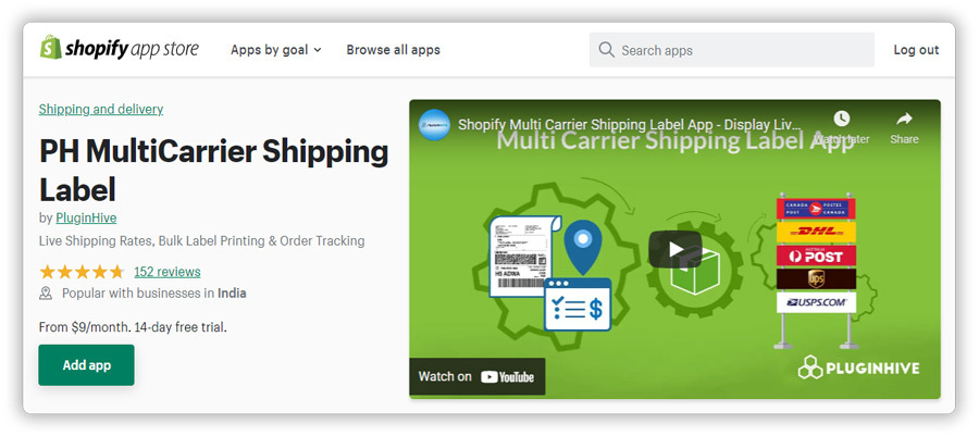 Shopify Multi Carrier Shipping 라벨 앱