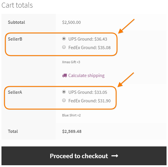 不同供應商的 woocommerce 運費