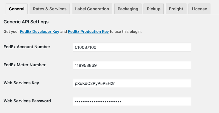 Configura FedEx nel negozio WooCommerce utilizzando il numero di conto FedEx